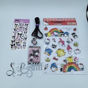 My Melody Kuromi Hello Kitty Bundle Stickers & Lanyard NEW #1702/1716/1722